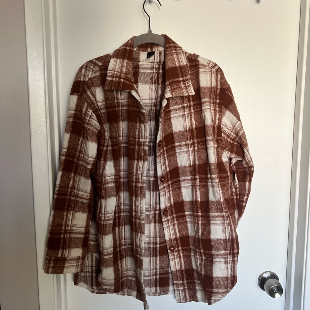 SHEIN M plaid button down for women